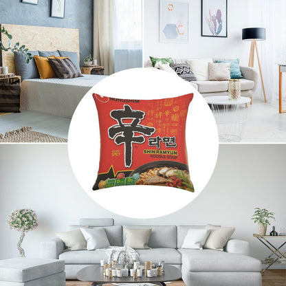 Nongshim Shin Ramyun (Spicy) Linen Throw Pillow Cover