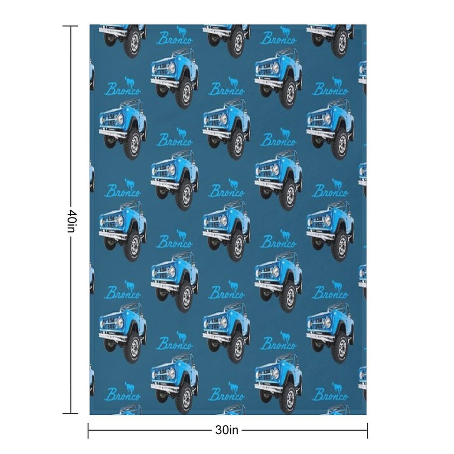 Blue Bronco Retro Bronco Throw Blanket