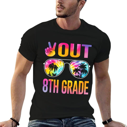 Peace Out 8th Grade Tie Dye Graduation Last Day Of School T-Shirt