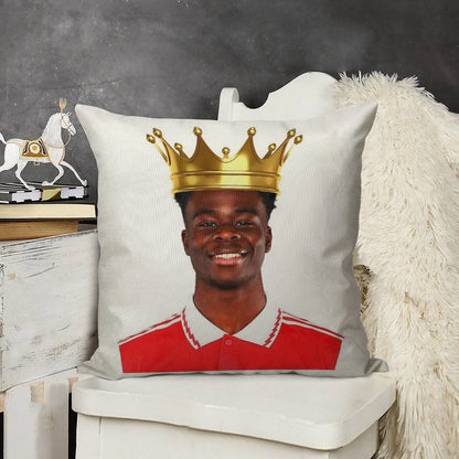 King Bukayo Saka Linen Throw Pillow Cover