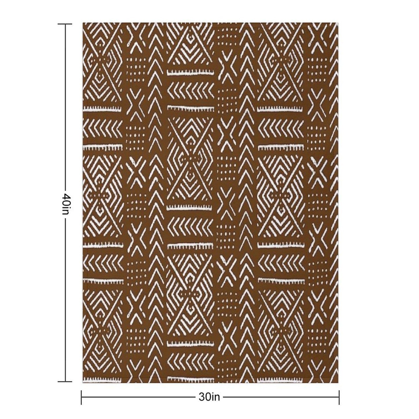 Line Mud Cloth  Brown Throw Blanket