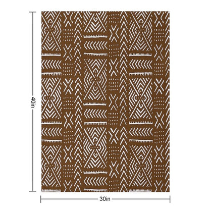 Line Mud Cloth  Brown Throw Blanket