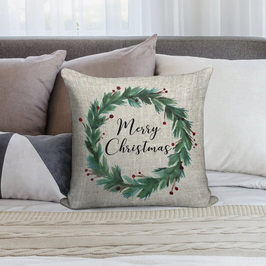 Christmas Wreath Soft Ultra-Soft Texture Throw Pillow