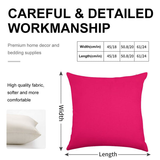 Super Bright Fluorescent Pink Neon Linen Throw Pillow Cover