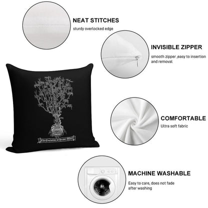The Evolution of Heavy Metal - True Metal Shirt Version. Soft Shrink-Resistant Throw Pillow