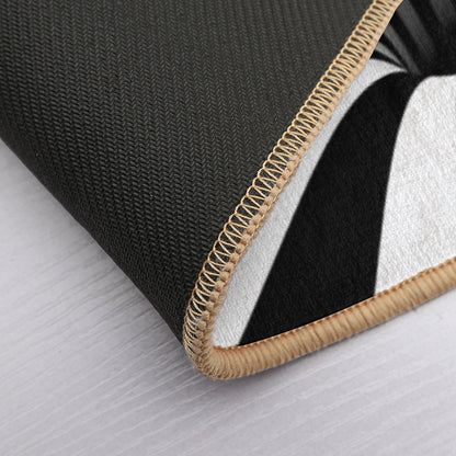 Optical Illusion Black Hole Lines (BlackWhite) Bath Mat