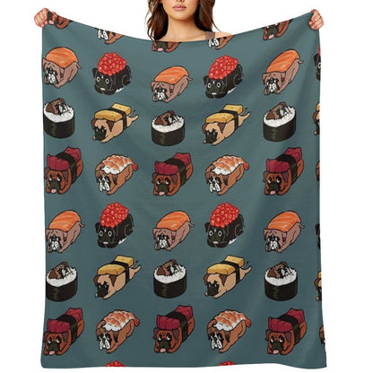 Sushi Boxers Throw Blanket