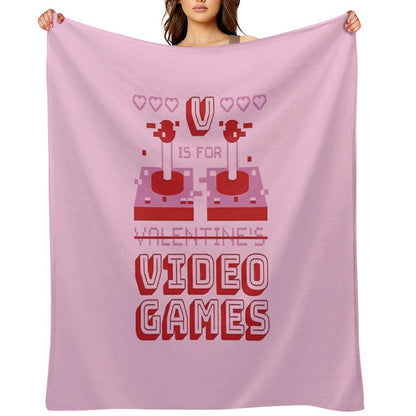 V Is For Video Games - Gaming Is My Valentine Throw Blanket