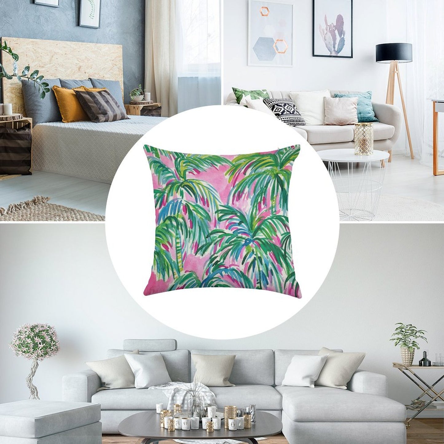 Coconut Pulitzer Three Linen Throw Pillow Cover