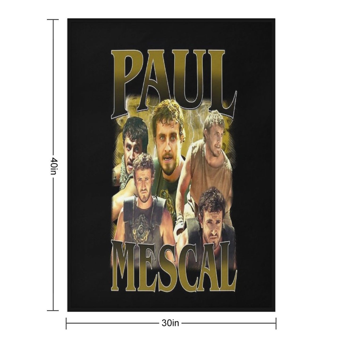 Retro Paul Mescal Throw Blanket