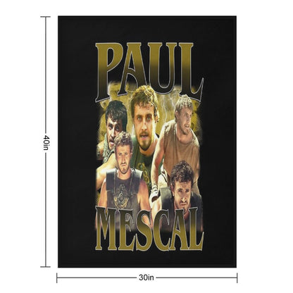 Retro Paul Mescal Throw Blanket