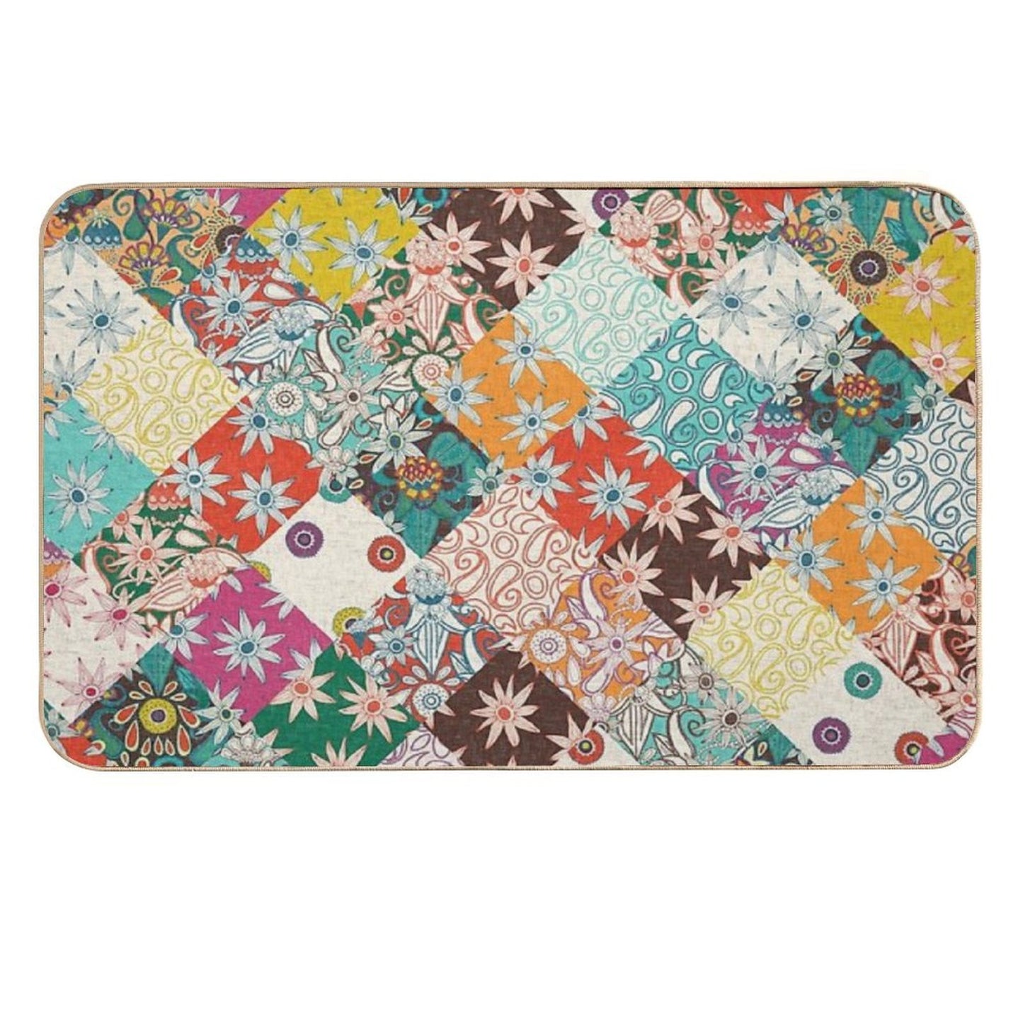 Sarilmak Patchwork  Repositionable Bath Mat