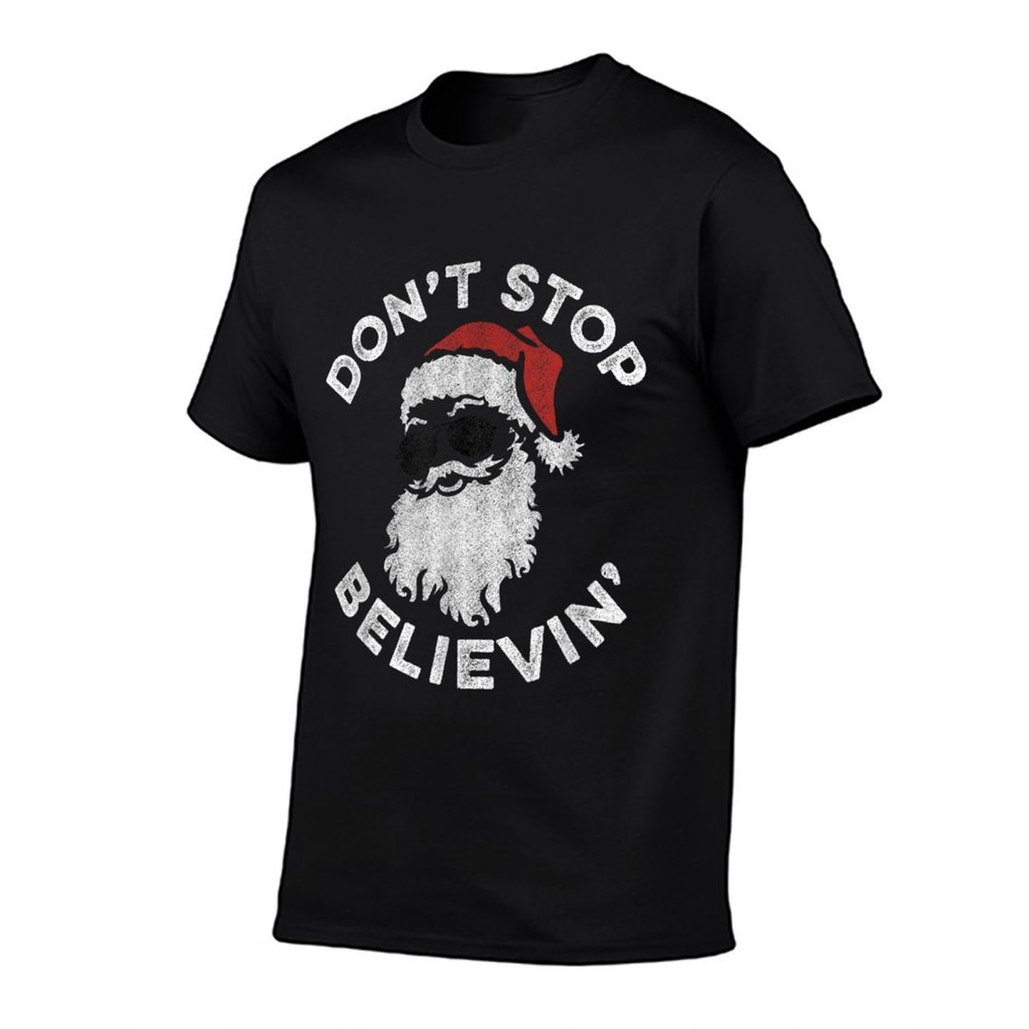 Dont Stop Believin Cool Shades Santa  Eco-friendly Material T-Shirt