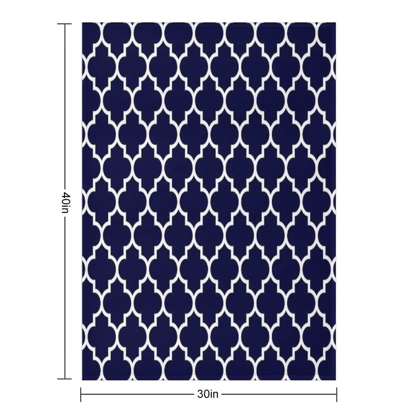 Navy Blue Quatrefoil Pattern Throw Blanket