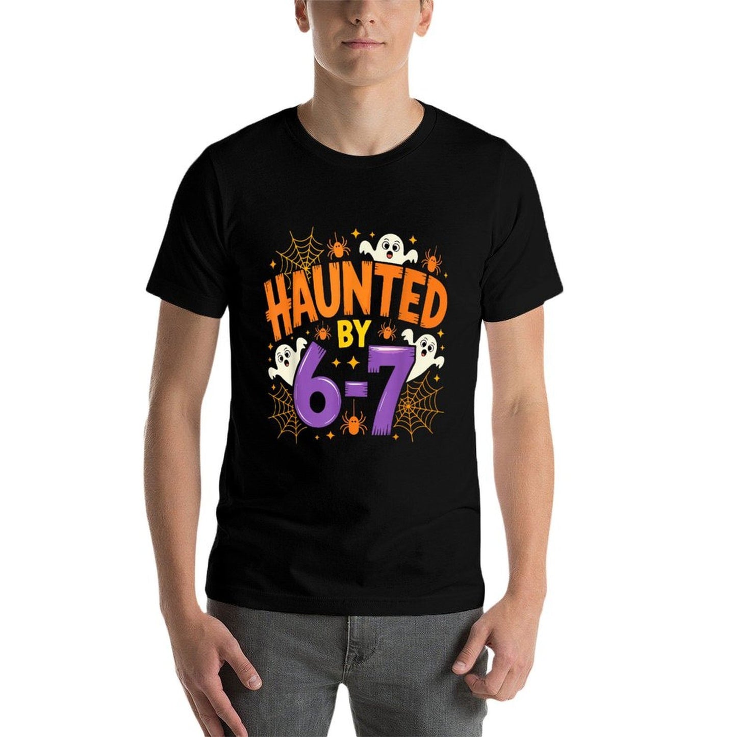 Haunted by 67 Funny Six Seven Meme Spooky Ghost Halloween  Vintage-inspired T-Shirt