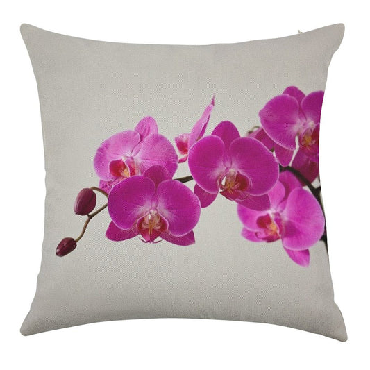 Fuchsia Magenta Linen Throw Pillow Cover