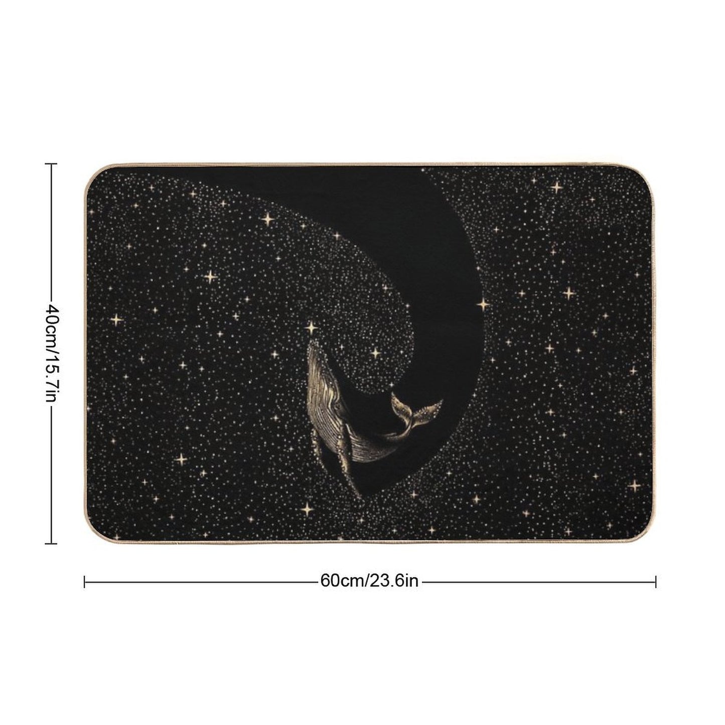 Starry Whale - Dark GOLD Version  Odorless Bath Mat