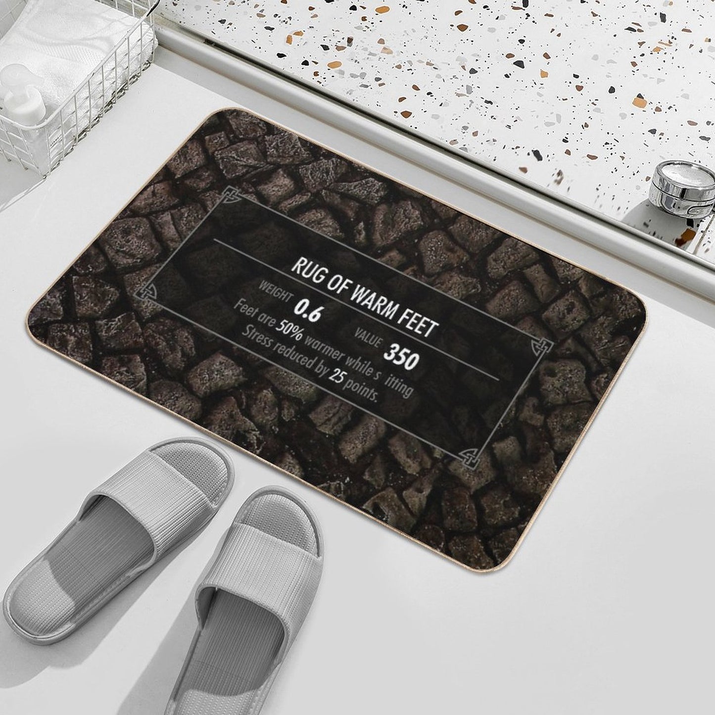 Skyrim Elder Scrolls - Bathroom Toilet Floor Rug Equipment Bath Mat
