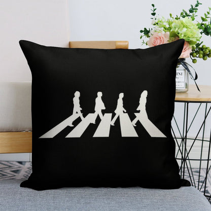 Minimalistic Abbey Road Linen Throw Pillow Cover