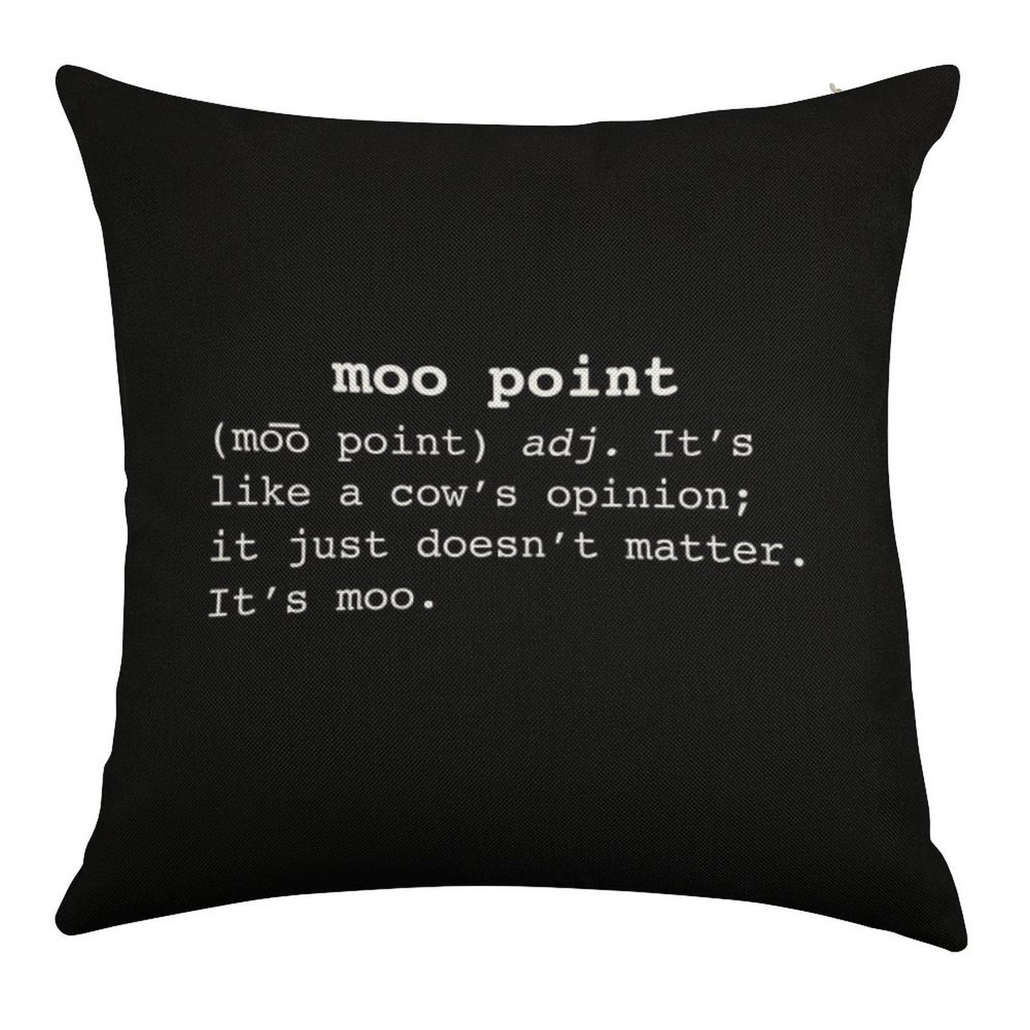 Moo Point Linen Throw Pillow Cover