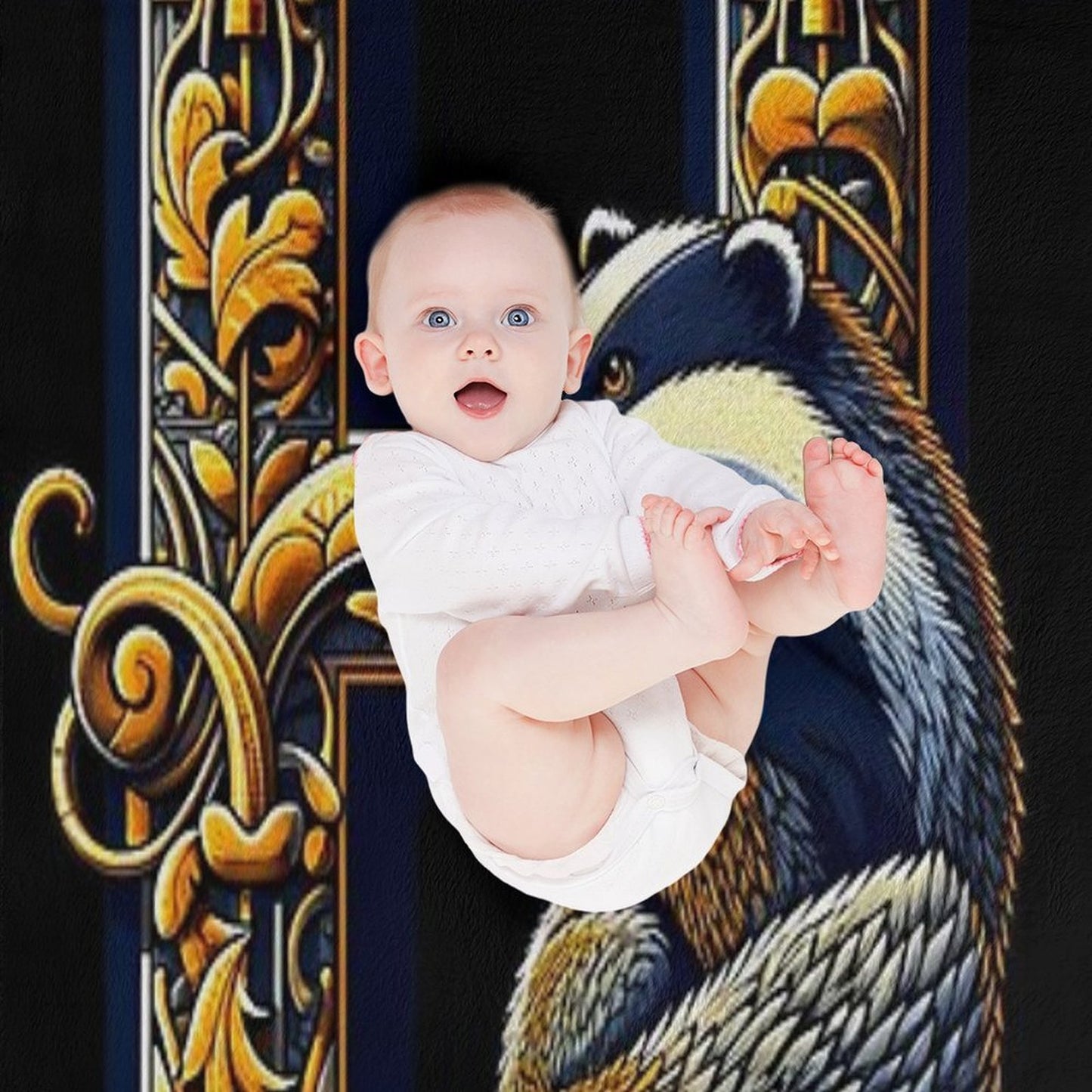 Badger And The Letter H - Fantasy Throw Blanket