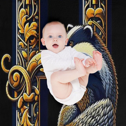 Badger And The Letter H - Fantasy Throw Blanket