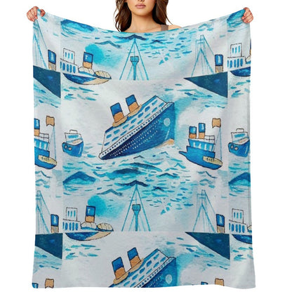 Ferry Boats Scrub Cap Throw Blanket