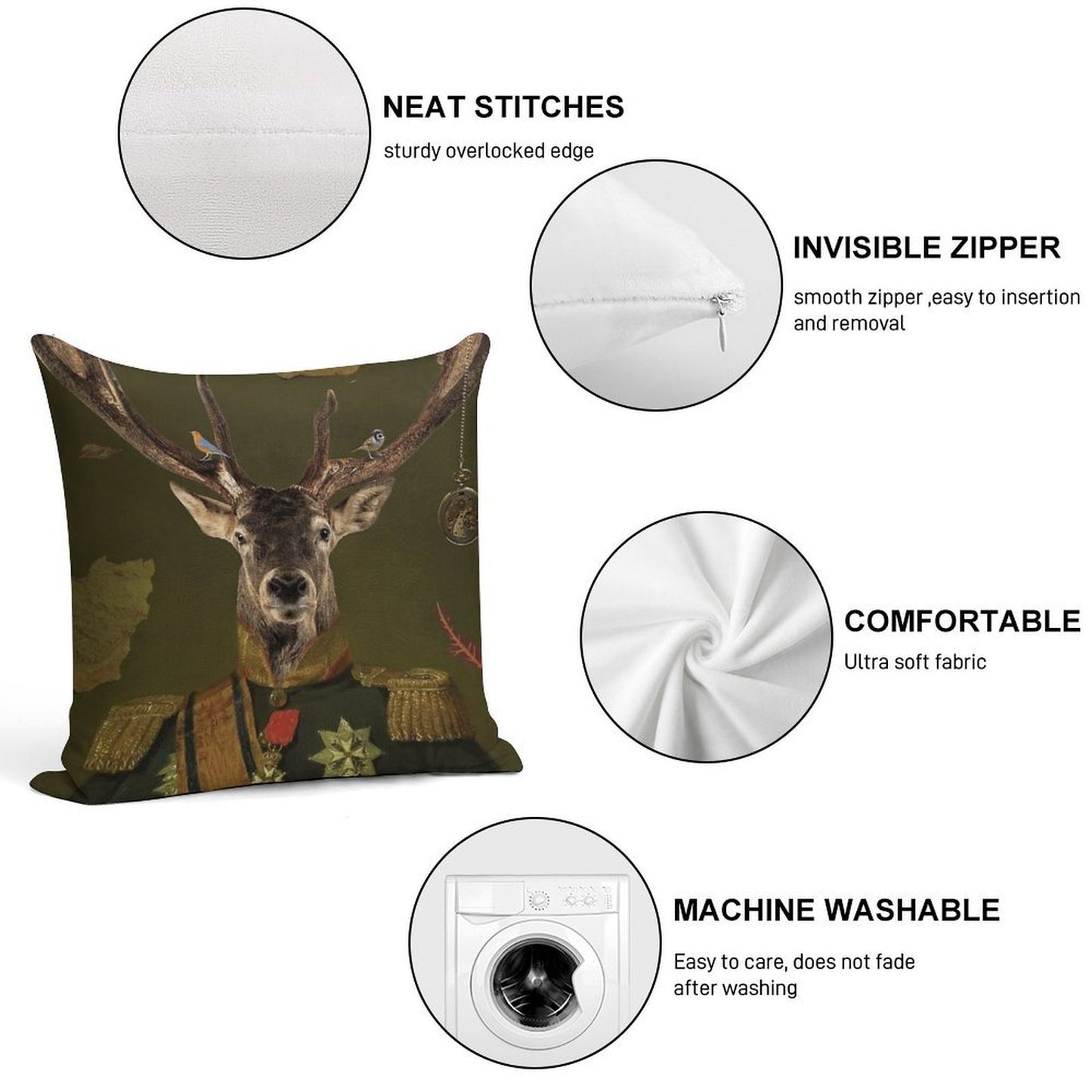 Heneral Le Cerf Soft Bedroom Essential Throw Pillow