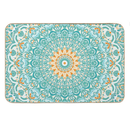 Orange And Turquoise Clarity Mandala Bath Mat