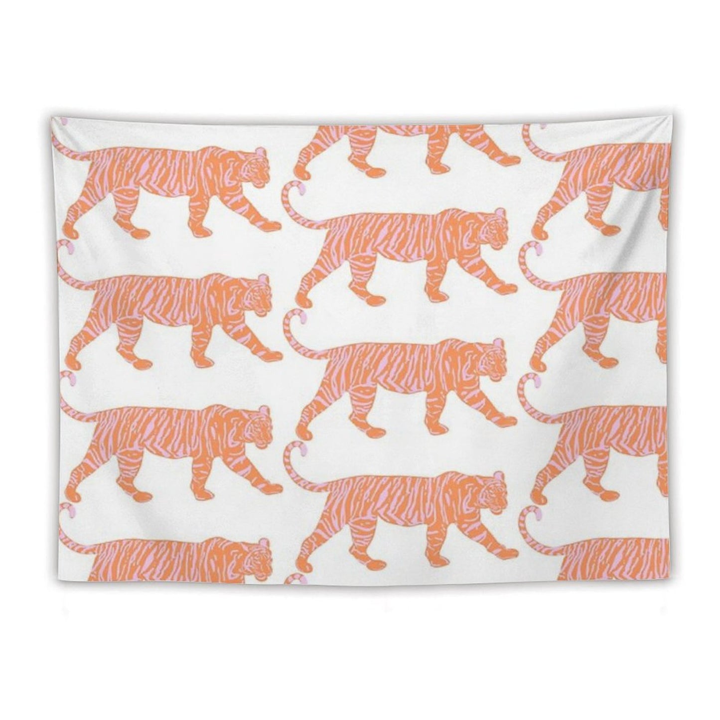 Orange And Pink Tiger Tapestry