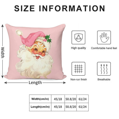 Retro Santa Claus Pink Soft Ultra-Soft Texture Throw Pillow