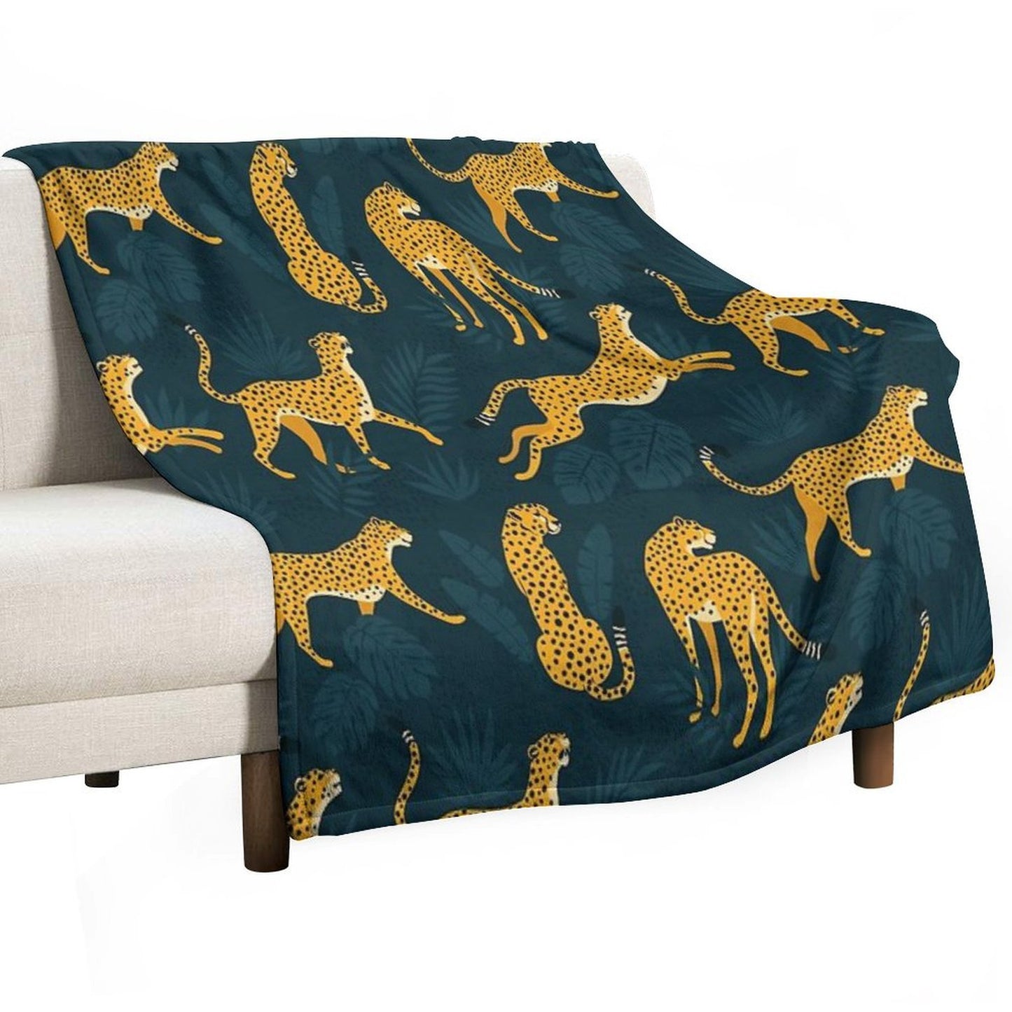 Night Cheetah Pattern Throw Blanket