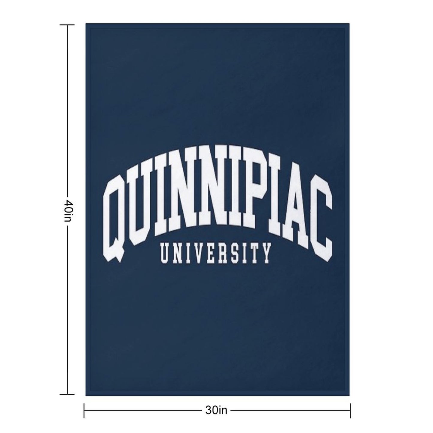 Quinnipac - College Font Curved Throw Blanket