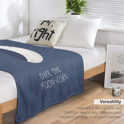 Over The Moon-icorn Throw Blanket