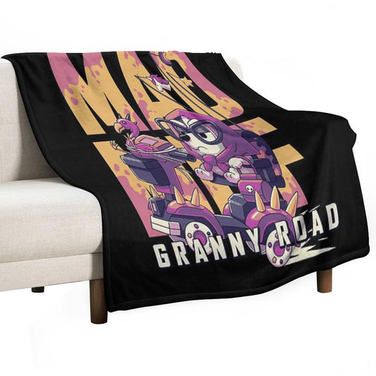 Mad Muf Granny Road  Muffin Heeler, Aussie Dog, Bingo, Bandit, Chilli Throw Blanket