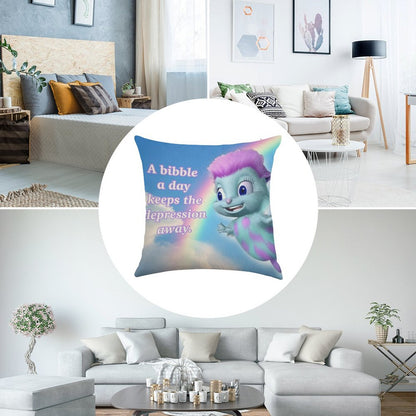 Bibble Motto Linen Throw Pillow Cover