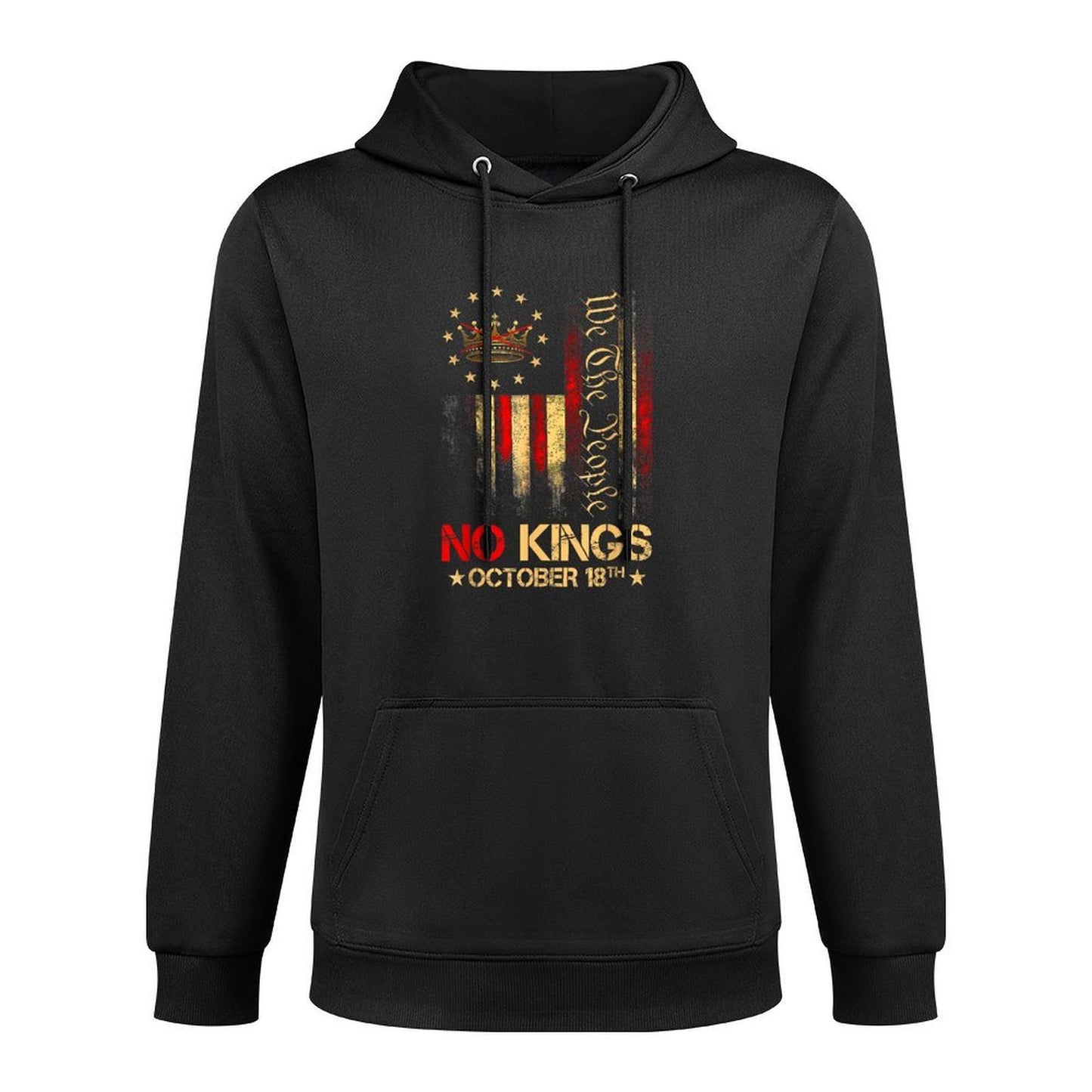No Kings Vintage America 1776 October 18 Breathable Fabric Hoodie