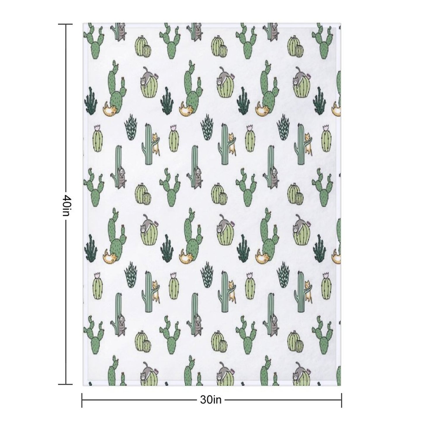 Cacti Cats Throw Blanket