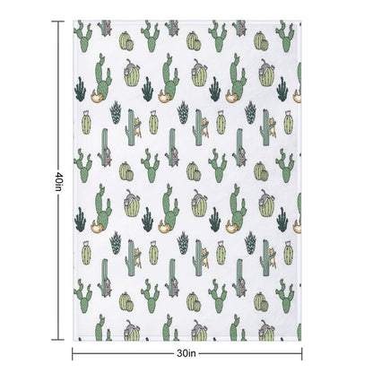 Cacti Cats Throw Blanket