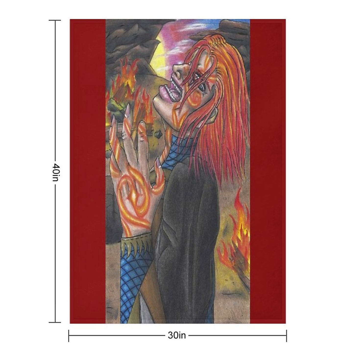 Raging Flames Throw Blanket
