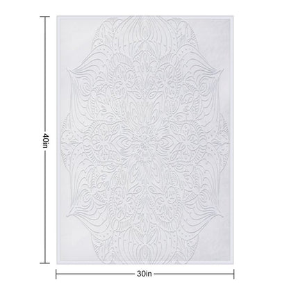 White Lace Mandala Throw Blanket