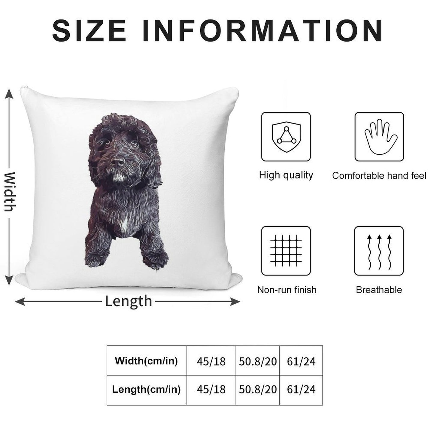 Cavapoo Cavoodle Cockapoo Cuteness Soft Durable Construction Throw Pillow