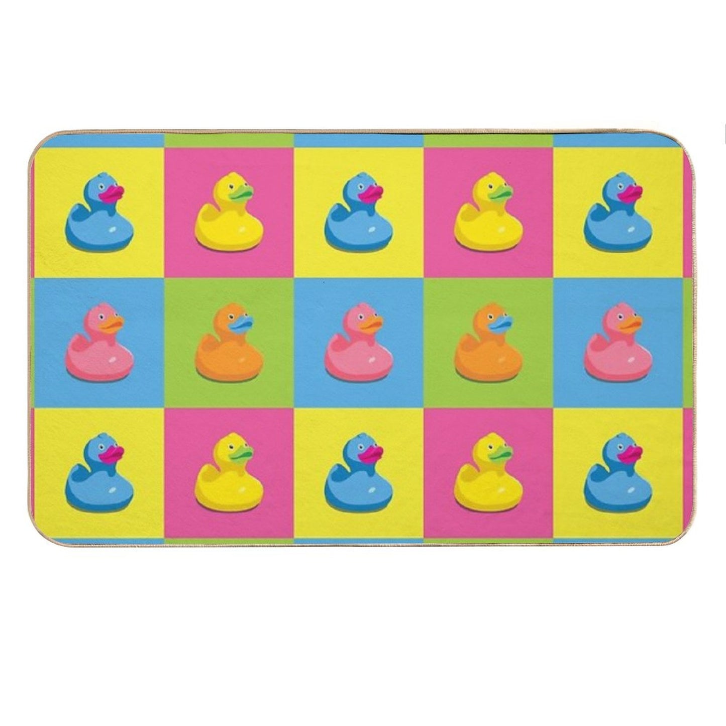 Rubber Duckies Pop Art Bath Mat