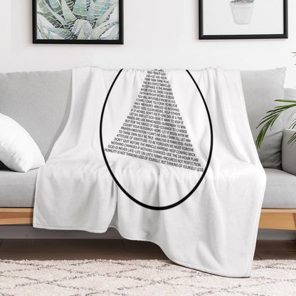 Alcoholics Anonymous Symbol in Slogans (A.A.) Throw Blanket