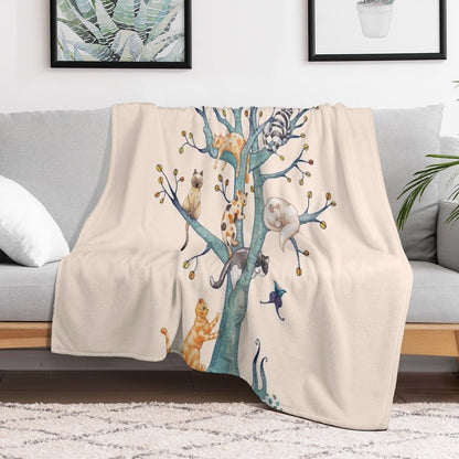 The Tree of Cat Life Throw Blanket