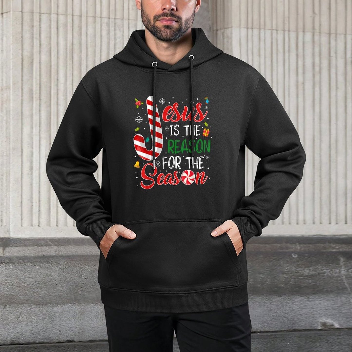Jesus Is The Reason For The Season Christmas Pajama Gifts Moisture-Wicking Hoodie