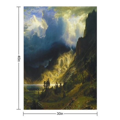 A Storm in The Rocky Mountains, Mt. Rosalie Throw Blanket