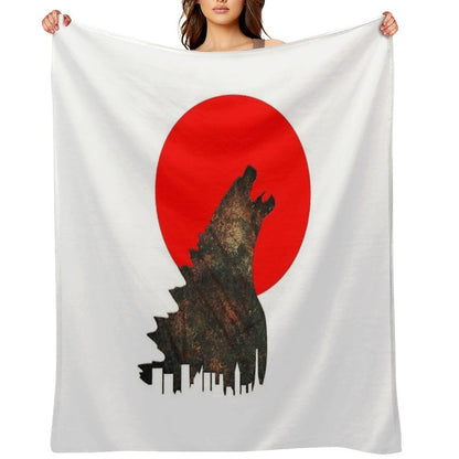 Gojira Japan Throw Blanket