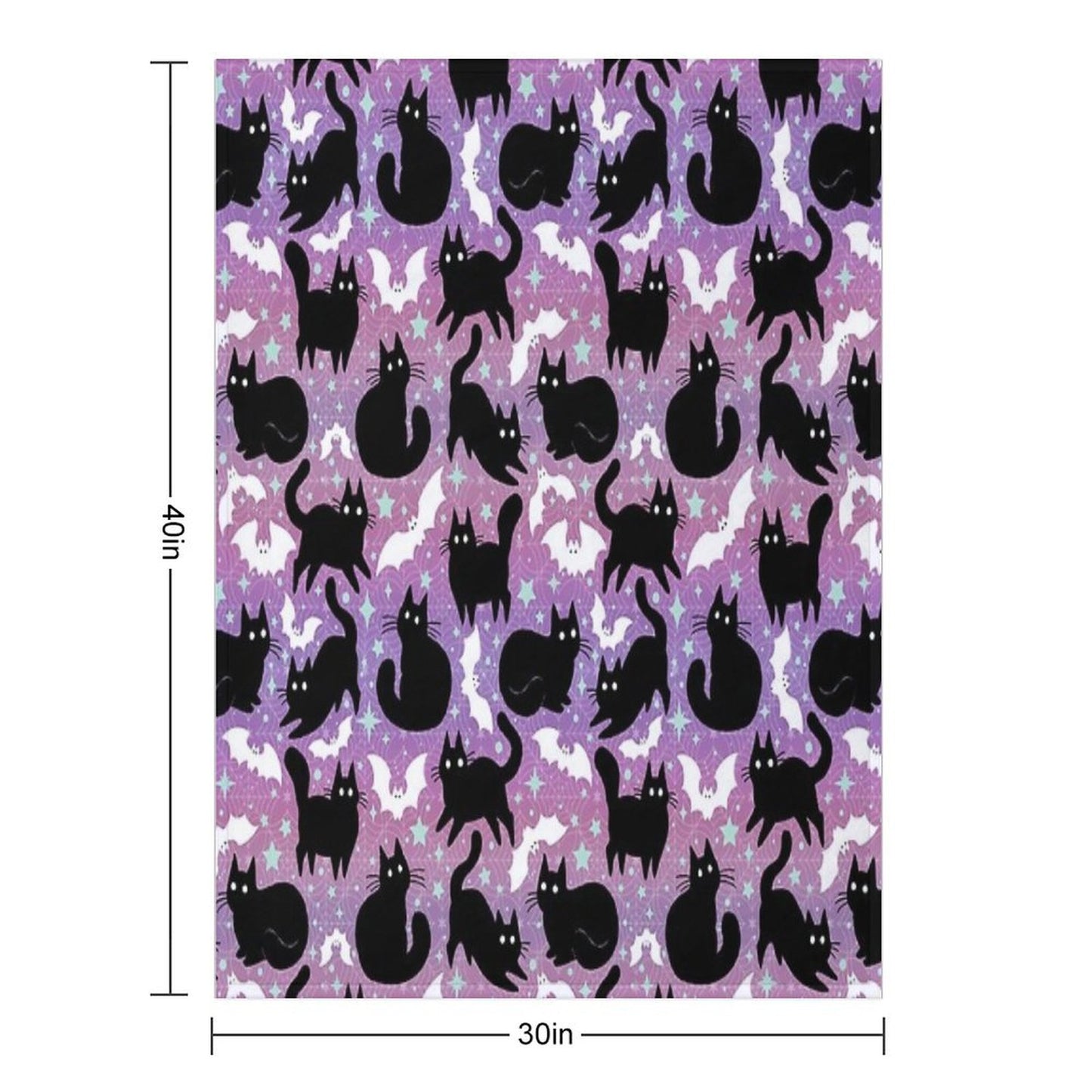 Pastel Halloween with Black Cats Throw Blanket