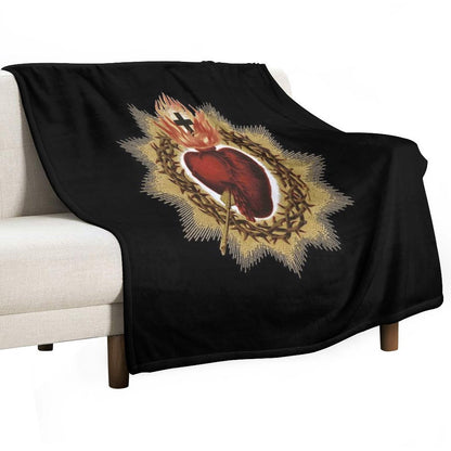 Sacred Heart of Jesus Catholic Throw Blanket